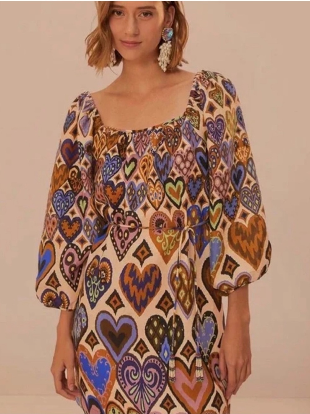 NEW Farm Rio Hearts Ikat Dress Size XS